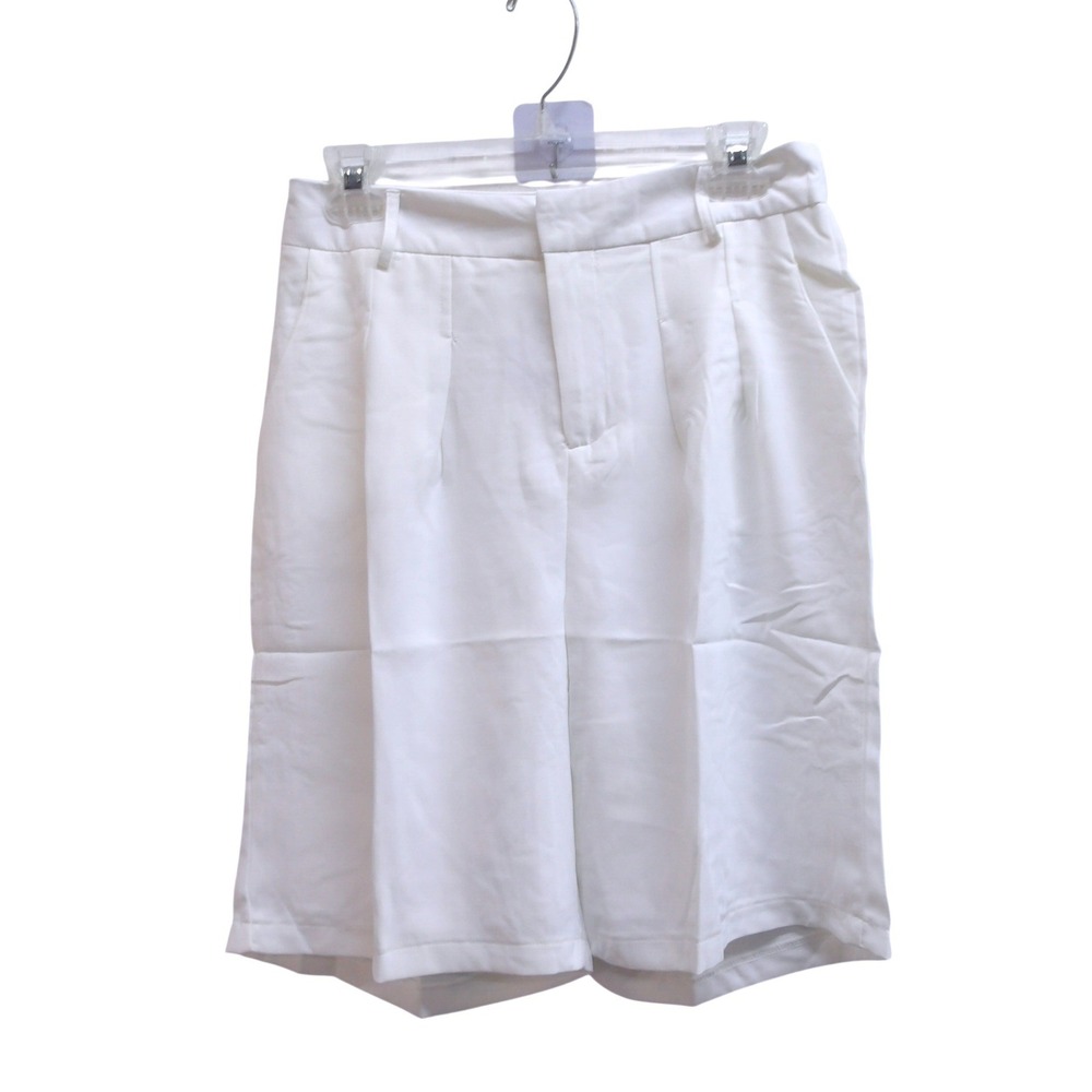Tea‎ &Cup White Tailored High Waisted Shorts Dressy Summer Casual Sz L /#26314